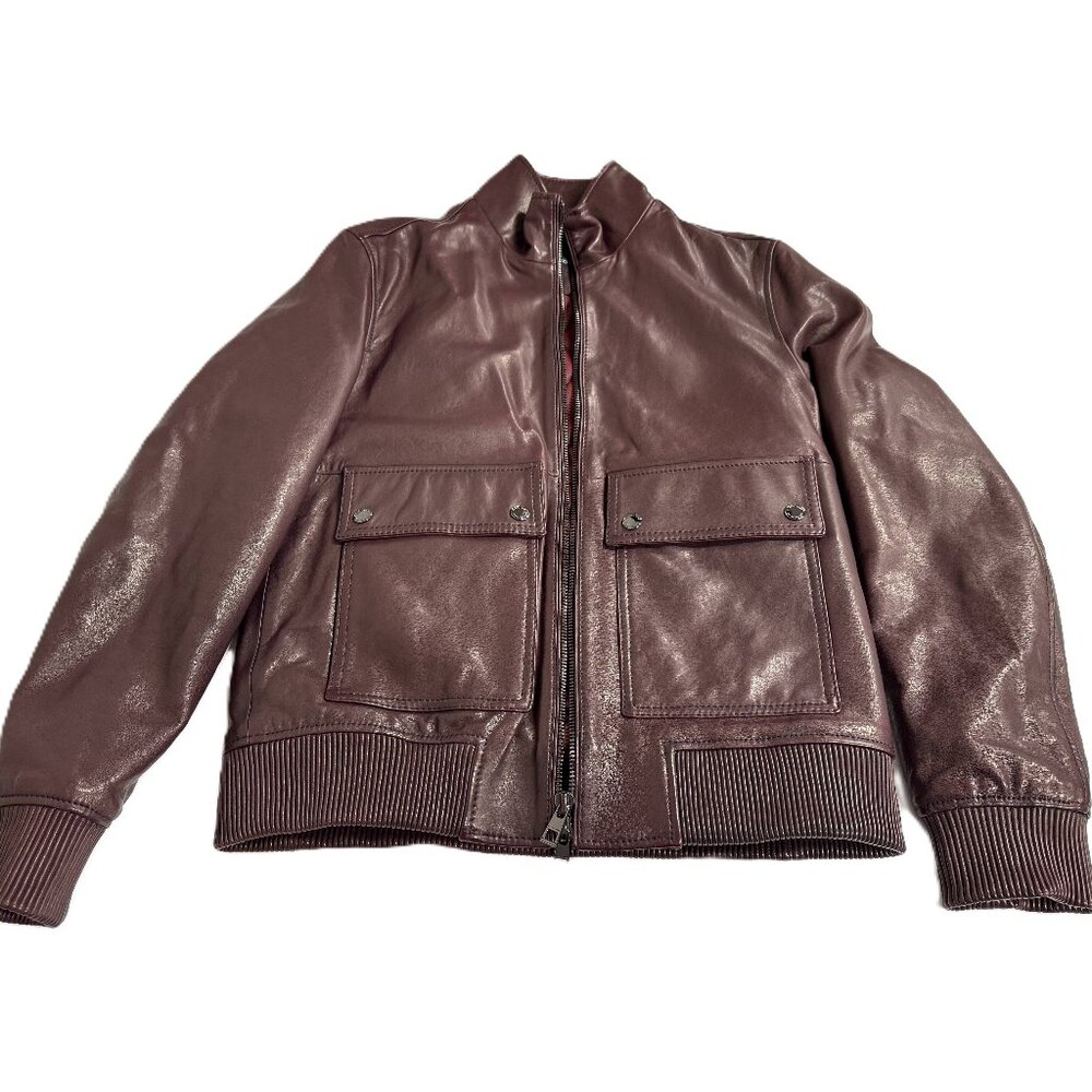 Michael Kors Men's Full Zip Leather Jacket